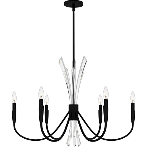 Cecily Six Light Chandelier Matte Black