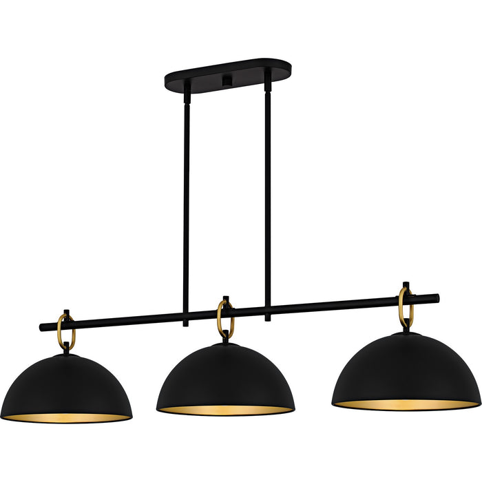 Quoizel - CEO344MBK - Three Light Linear Chandelier - Cleo - Matte Black