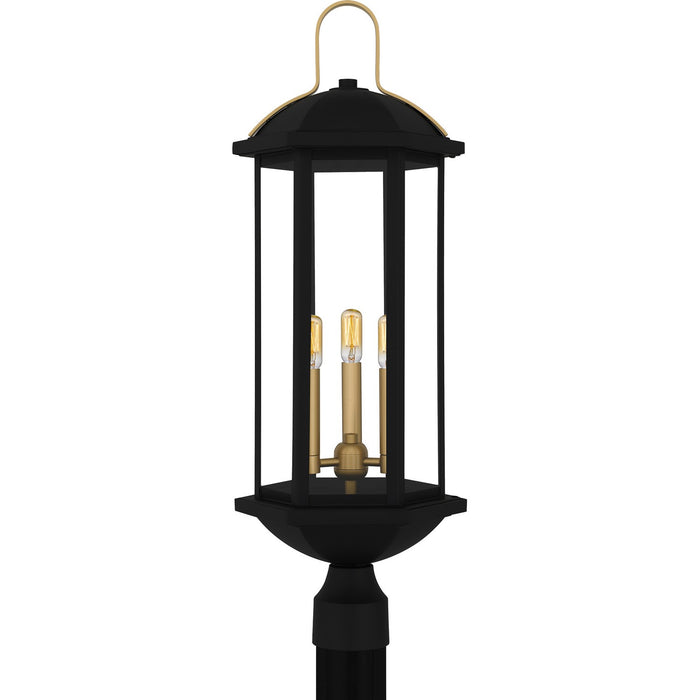 Quoizel - CFD9010MBK - Three Light Outdoor Post Lantern - Crestfield - Matte Black