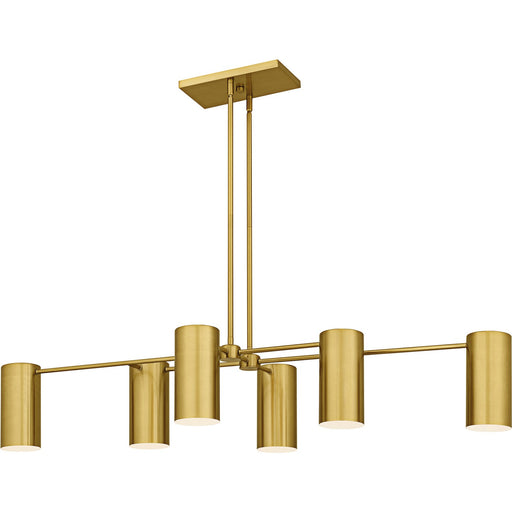 Foreland Six Light Linear Chandelier Brushed Gold