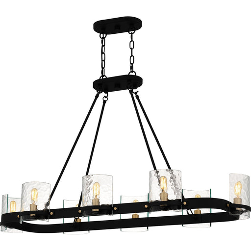 Gloucester Eight Light Linear Chandelier Matte Black