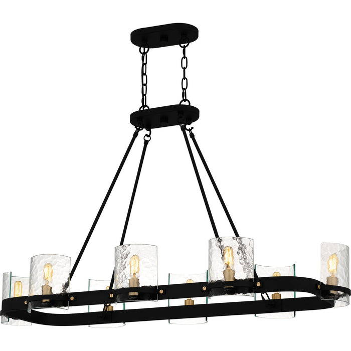 Quoizel - GLC842MBK - Eight Light Linear Chandelier - Gloucester - Matte Black