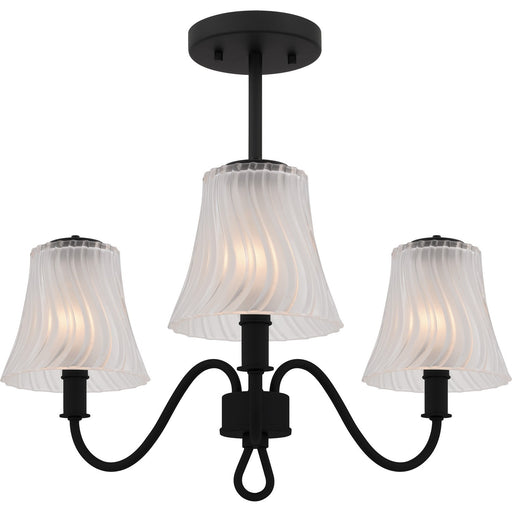 McKinney Three Light Semi-Flush Mount Matte Black