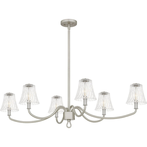 McKinney Six Light Linear Chandelier Brushed Nickel