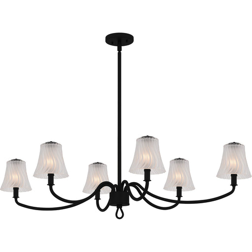 McKinney Six Light Linear Chandelier Matte Black