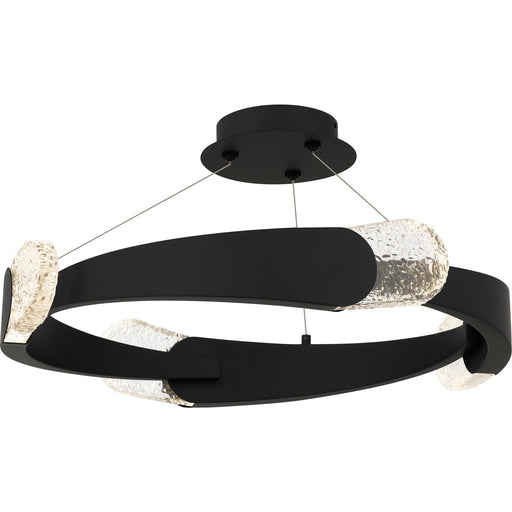 Saffron LED Semi-Flush Mount Matte Black