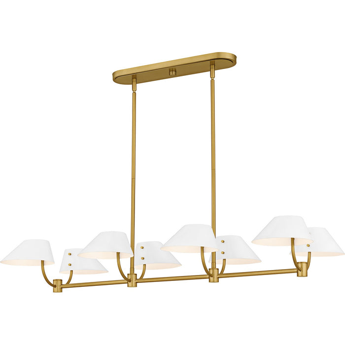 Quoizel - PNY842BRG - Six Light Linear Chandelier - Penley - Brushed Gold