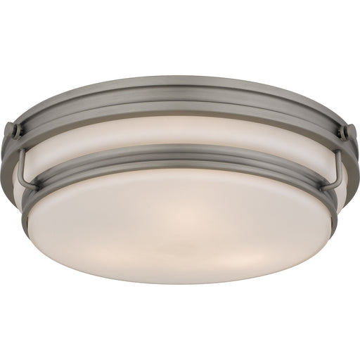 Quoizel Flush Mount Three Light Flush Mount Antique Nickel