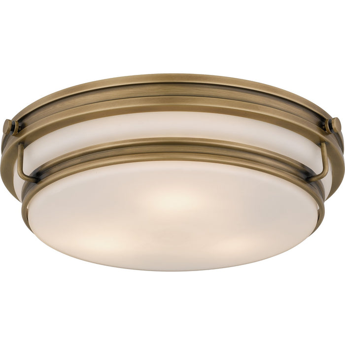 Quoizel - QFL6776WS - Three Light Flush Mount - Grafton - Weathered Brass