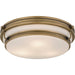 Quoizel - QFL6776WS - Three Light Flush Mount - Grafton - Weathered Brass