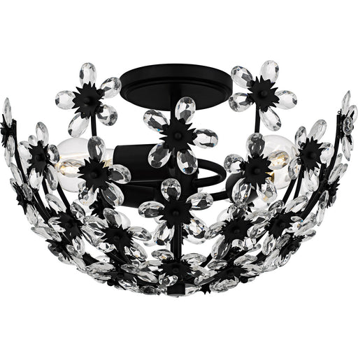 Quoizel Semi-Flush Mount Three Light Semi-Flush Mount Matte Black