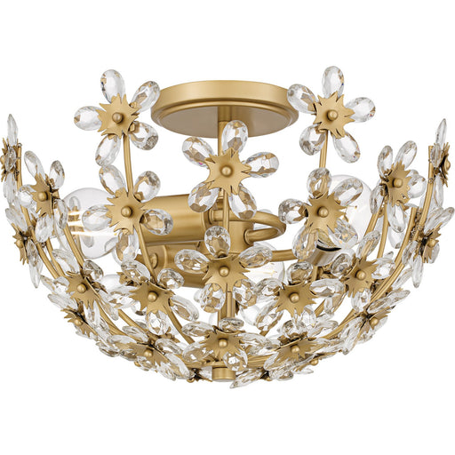 Quoizel Semi-Flush Mount Three Light Semi-Flush Mount Soft Gold