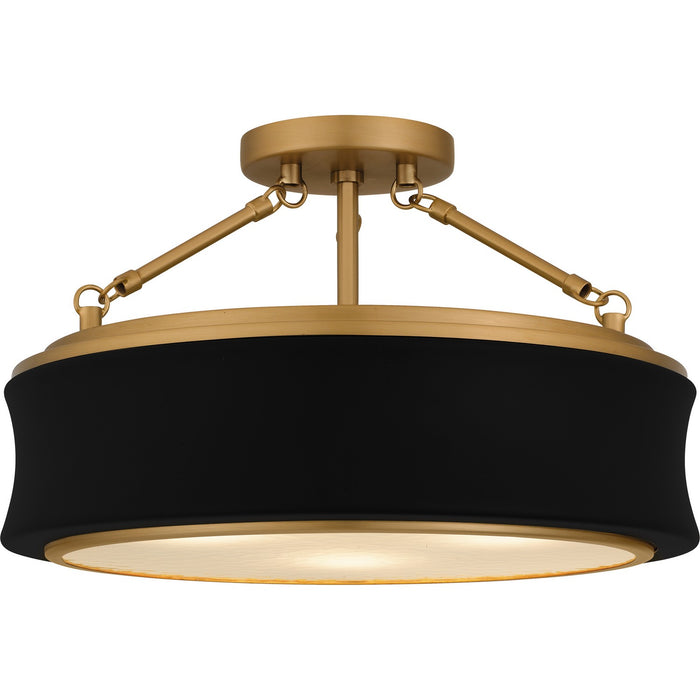 Quoizel - QSF6801MBK - Three Light Semi-Flush Mount - Dylan - Matte Black