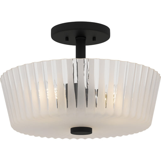 Gray Three Light Semi-Flush Mount Matte Black