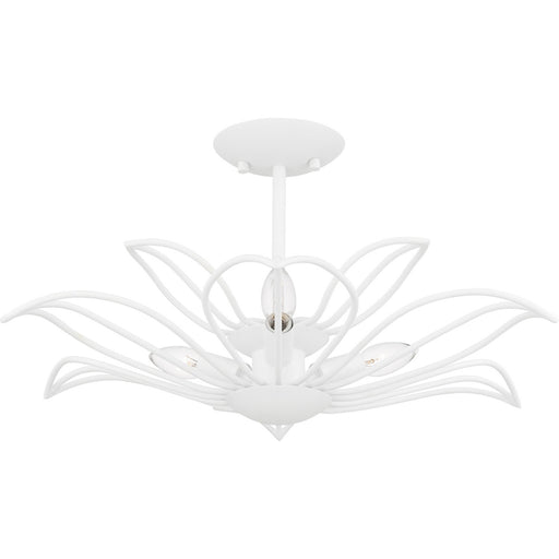 Tallulah Three Light Semi-Flush Mount Sand White
