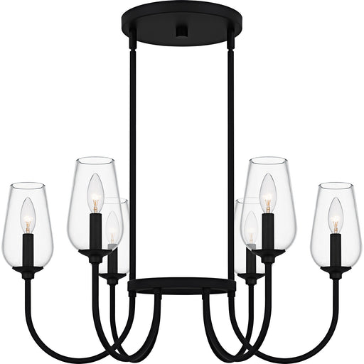 Viscount Six Light Chandelier Matte Black