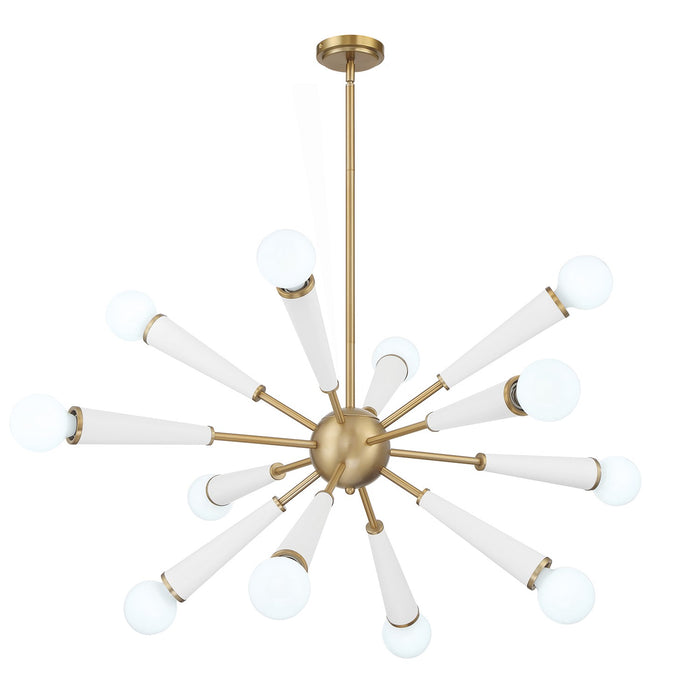 Crystorama - 3812-AG-MT - 12 Light Chandelier - Zodiac - Aged Brass/Matte White