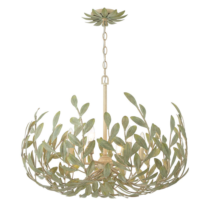 Crystorama - 533-CT - Six Light Chandelier - Broche - Champagne Green Tea