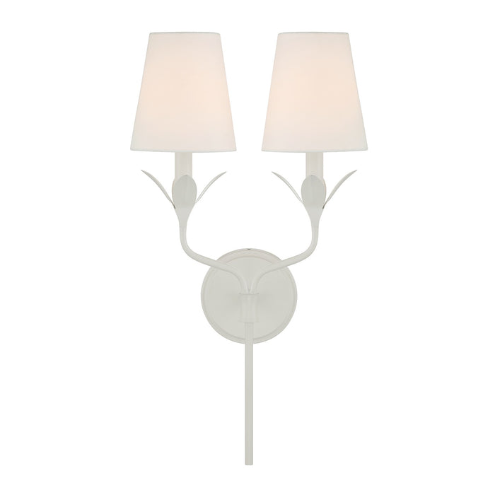 Crystorama - 562-MT - Two Light Wall Sconce - Broche - Matte White