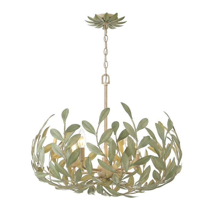 Crystorama - 566-CT - Five Light Chandelier - Broche - Champagne Green Tea