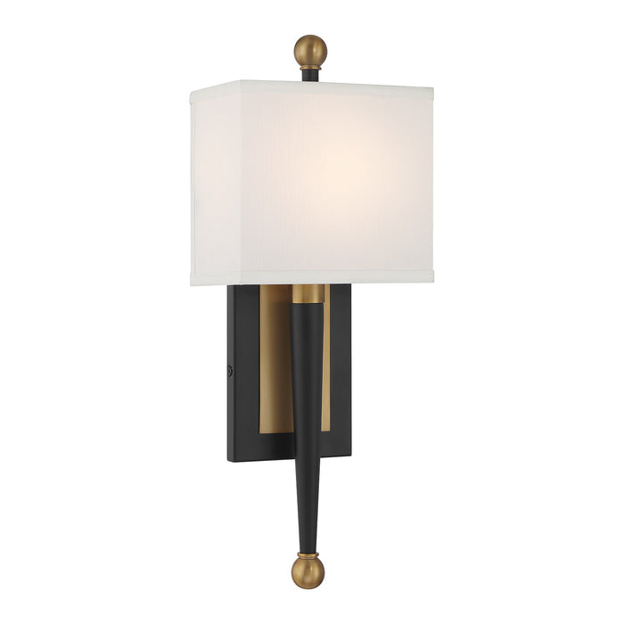 Crystorama - ARD-832-MK-VG - One Light Wall Sconce - Ardson - Matte Black/Vibrant Gold