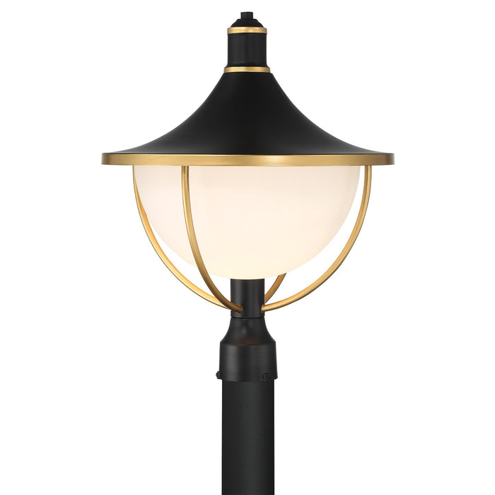Crystorama - ATL-719-MK-TG - One Light Outdoor Post Mount - Atlas - Matte Black + Textured Gold