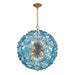 Crystorama - ESM-4006-AG-BL - Nine Light Pendant - Esme - Aged Brass