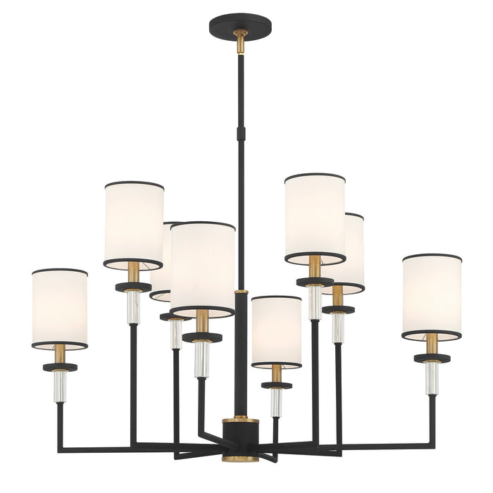 Crystorama - HAT-478-BF-VG - Eight Light Chandelier - Hatfield - Black Forged/Vibrant Gold