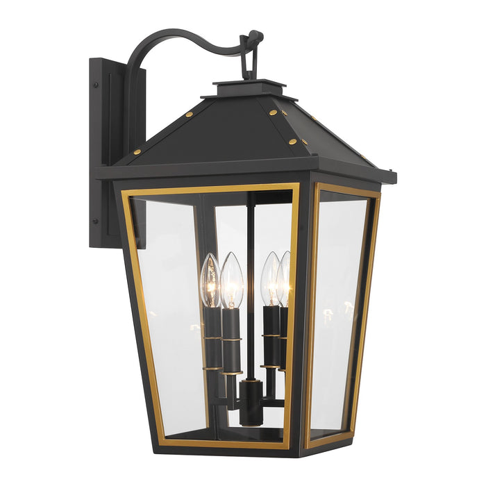 Crystorama - HAW-603-MK-TG - Four Light Outdoor Wall Sconce - Hawkins - Matte Black/Textured Gold