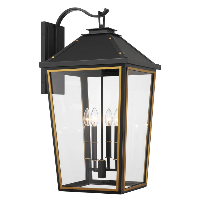 Crystorama - HAW-604-MK-TG - Four Light Outdoor Wall Sconce - Hawkins - Matte Black/Textured Gold