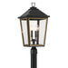 Crystorama - HAW-609-MK-TG - Four Light Outdoor Post Mount - Hawkins - Matte Black/Textured Gold