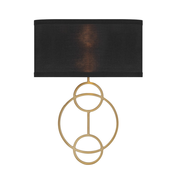 Crystorama - LRL-992-VG-BK - Two Light Wall Sconce - Laurel - Vibrant Gold