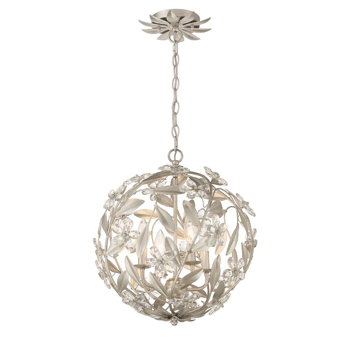 Crystorama - MSL-314-SA - Four Light Pendant - Marselle - Antique Silver