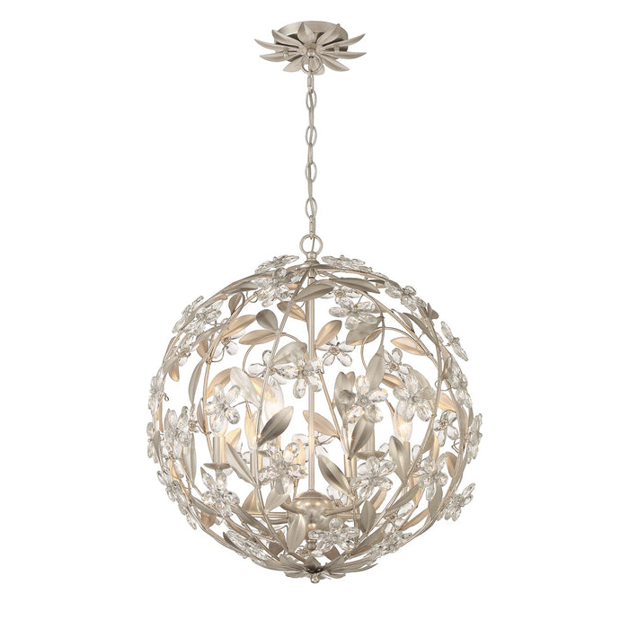 Crystorama - MSL-316-SA - Six Light Pendant - Marselle - Antique Silver