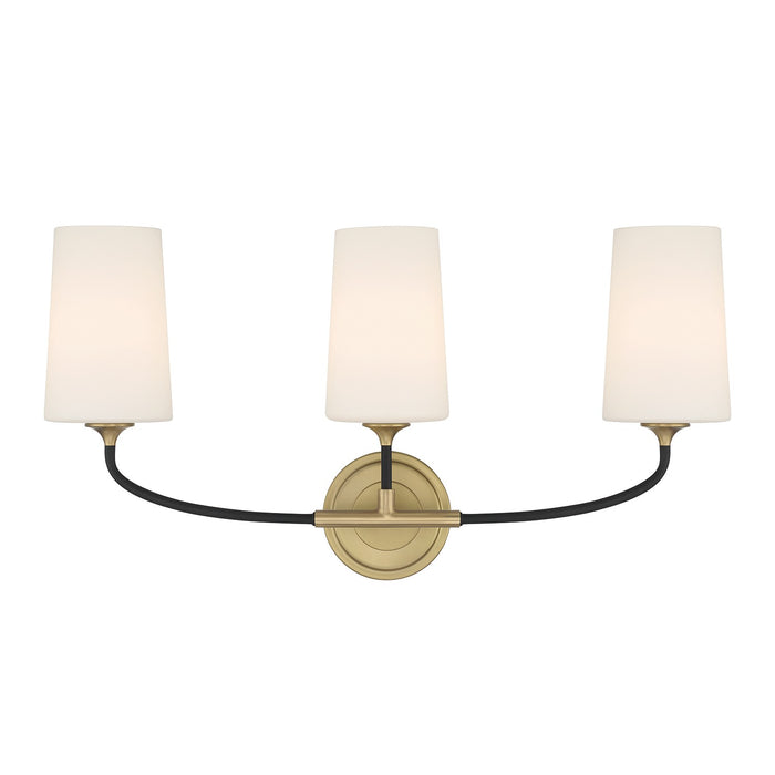 Crystorama - NIL-70013-BF-MG - Three Light Bath - Niles - Black Forged/Modern Gold