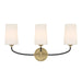 Crystorama - NIL-70013-BF-MG - Three Light Bath - Niles - Black Forged/Modern Gold