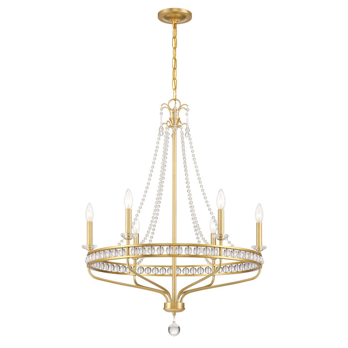 Crystorama - SEV-1806-AG - Six Light Chandelier - Seville - Aged Brass