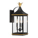 Crystorama - SIM-801-MK-TG - Three Light Outdoor Wall Sconce - Simpson - Matte Black/Textured Gold