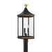 Crystorama - SIM-809-MK-TG - Three Light Outdoor Post Mount - Simpson - Matte Black/Textured Gold