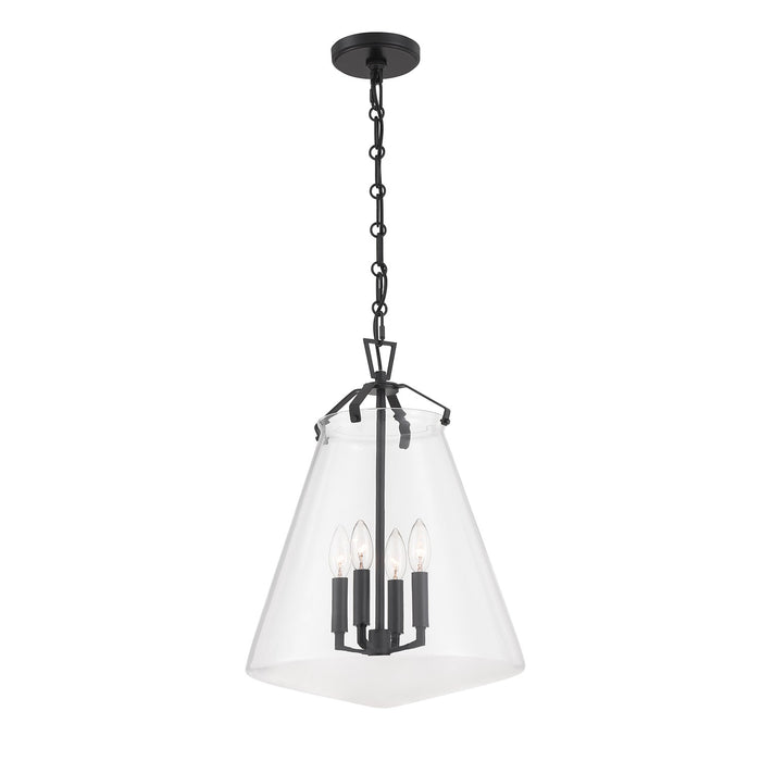 Crystorama - VSS-7015-MK - Four Light Pendant - Voss - Matte Black