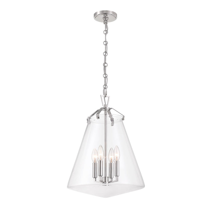 Crystorama - VSS-7015-PN - Four Light Pendant - Voss - Polished Nickel