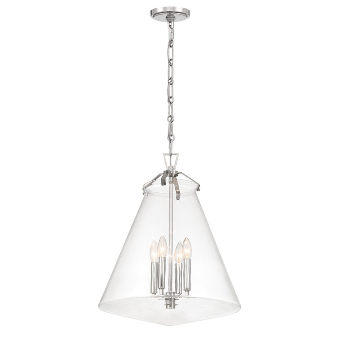 Crystorama - VSS-7018-PN - Four Light Pendant - Voss - Polished Nickel