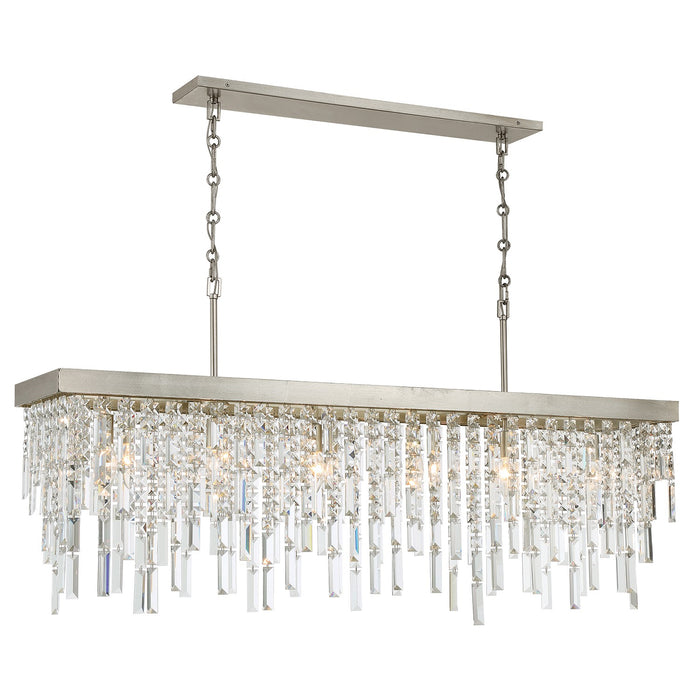 Crystorama - WIN-217-SA-CL-MWP - Six Light Linear Chandelier - Winfield - Antique Silver