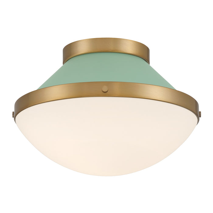 Crystorama - XAN-8001-VG-GR - One Light Flush Mount - Xander - Vibrant Gold/Green