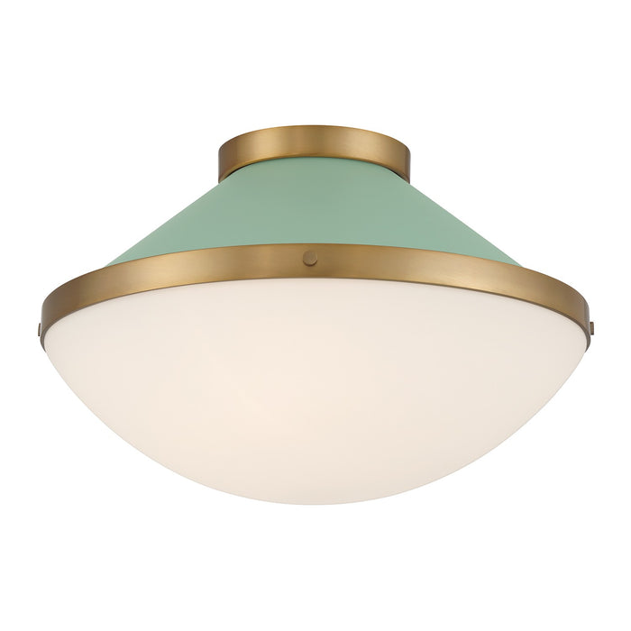 Crystorama - XAN-8002-VG-GR - Two Light Flush Mount - Xander - Vibrant Gold/Green