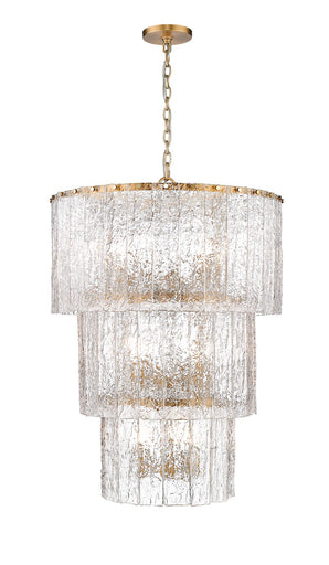 Glacier 12 Light Chandelier Modern Gold