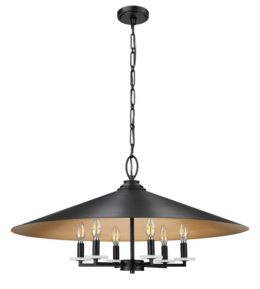 Z-Lite - 1953-32MB - Six Light Pendant - Rialto - Matte Black