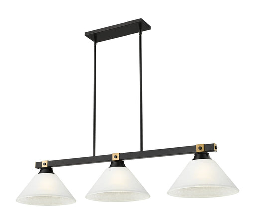 Z-Lite - 1955-3MB-RB-AWL14 - Three Light Billiard - Bronte - Matte Black / Rubbed Brass