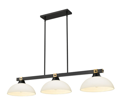 Z-Lite - 1955-3MB-RB-DMO14 - Three Light Billiard - Bronte - Matte Black / Rubbed Brass