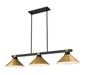 Z-Lite - 1955-3MB-RB-RB15 - Three Light Billiard - Bronte - Matte Black / Rubbed Brass